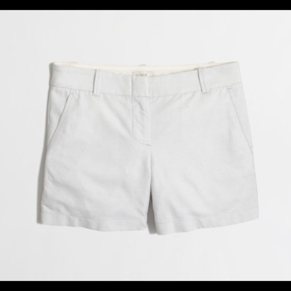 JCREW Powdered White Oxford Cit Fit Pants 5” -NWT